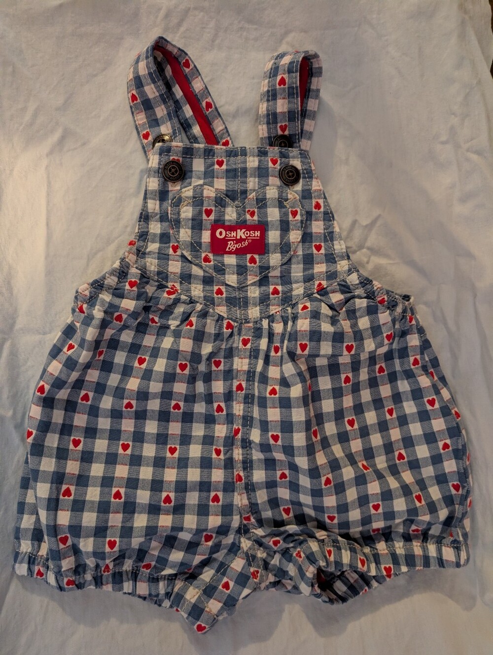 OshKosh B'gosh Blue Gingham Romper 3 Months